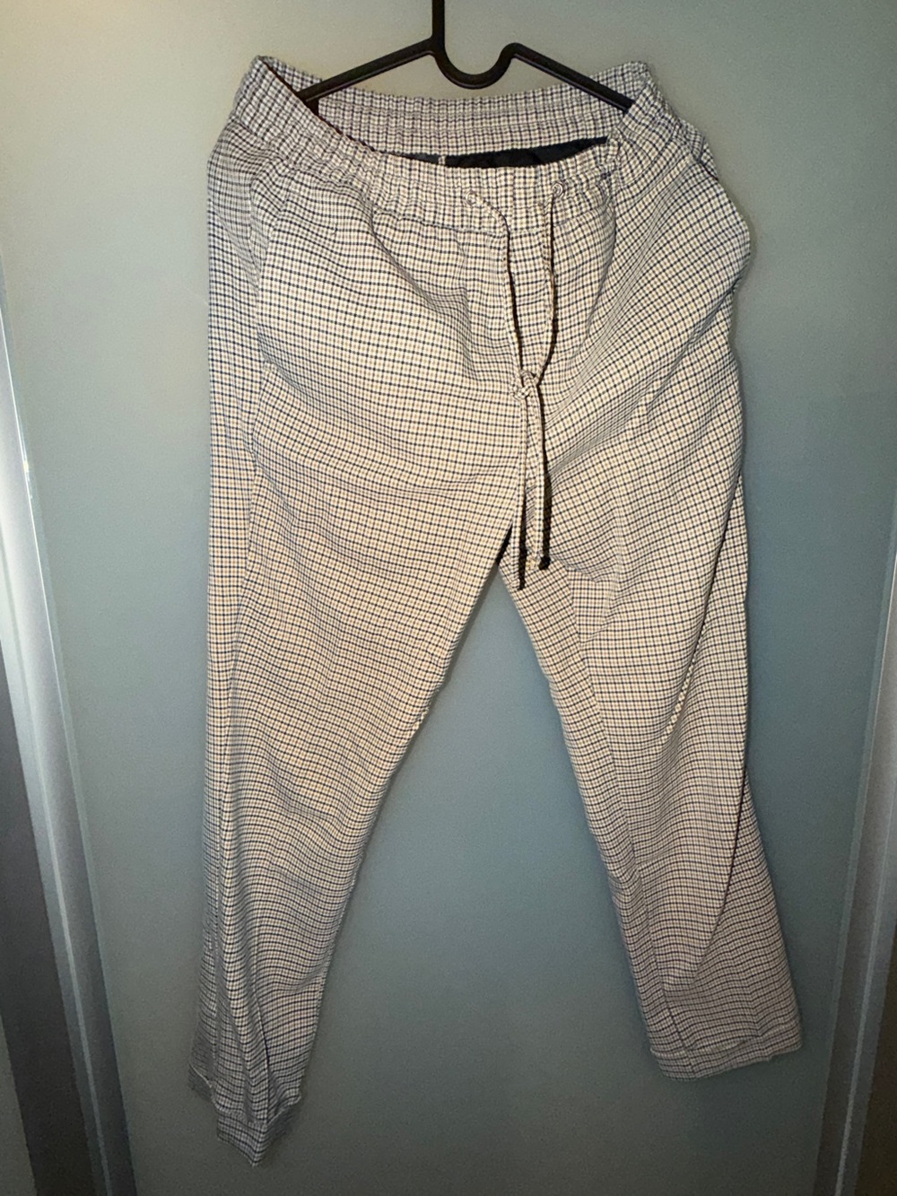 H&M Men's Tan Checked Drawstring Chinos